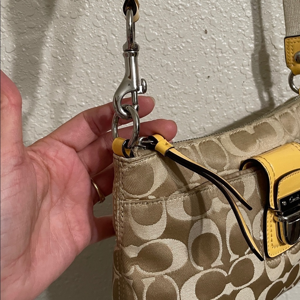Coach Crossbody Bag in Tan with Yellow Accents - Picture 4 of 12